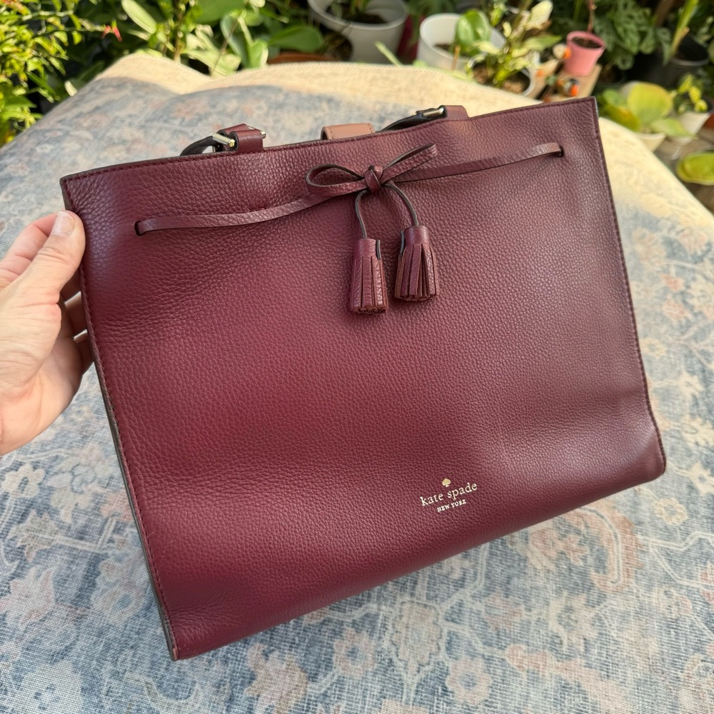 Kate spade cherrywood leather tote
